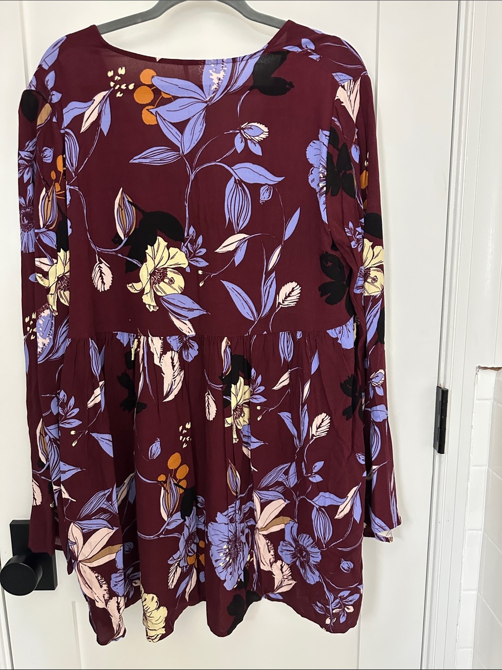 Free People Maroon Floral High-Low Tunic Dress - Picture 7 of 8